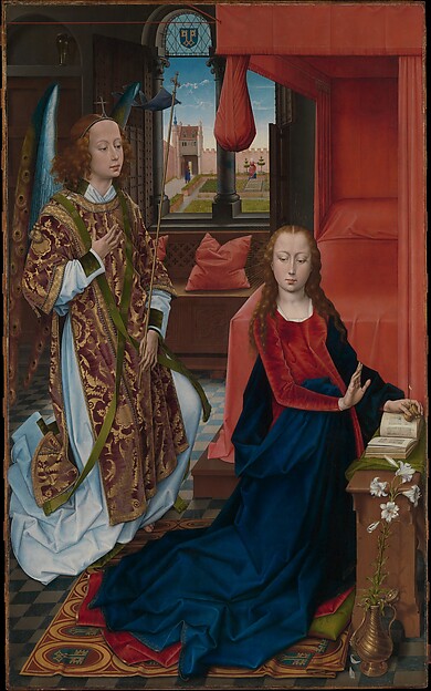 The Annunciation, Hans Memling. Oil on wood panel. Metropolitan Museum of Art.