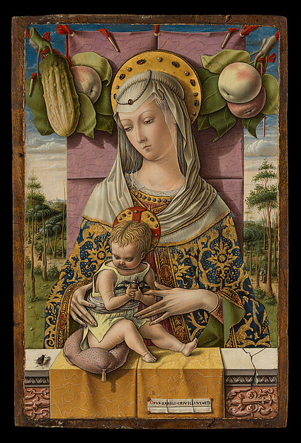 Madonna and Child, Carlo Crivelli, ca. 1480. Tempera and gold on wood panel. The Metropolitan Museum of Art.